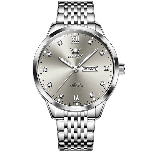 OLEVS 2943 Herren Uhr Original Einfache Marke Quarz Uhr Wasserdicht Leuchtend Dual Kalenderanzeige Reloj Uhr Image
