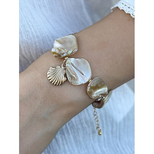 Boho-Strand-Seestern-Halskette – handgefertigter Schmuck mit blauem Stein- und Muschelanhänger für Frauen, vom Meer inspirierte Statement-Halskette für Sommer, Urlaub und Freizeitkleidung Image