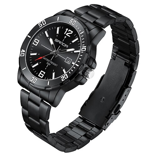 Sanda 3265 Herren Quarzuhr einfache und modische große Zifferblatt Nachtlicht wasserdicht Band Kalender Armbanduhr