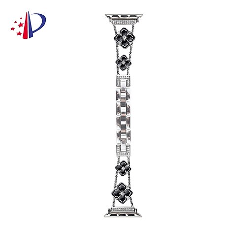 Solo-Loop Kompatibel mit Apple Watch Armband 38mm 40mm 41mm 42mm 44mm 45mm 49mm Damen Luxus Legierung Ersatzarmband für iwatch Ultra 2 Series 9 8 7 SE 6 5 4 3 2 1 Image