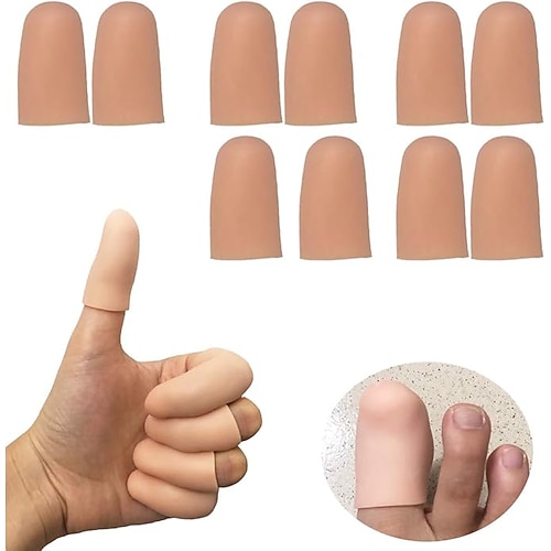 10 Stück/20 Stück Gel-Fingerschutz, Fingerkappen, Silikon-Fingerspitzenschutz – Fingerlinge, ideal für schnellenden Finger, Fingerarthritis, Fingerrisse und andere Schmerzlinderung in den Fingern Image