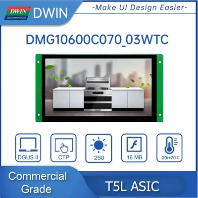 DWIN 7.0 Inch Display 1024*RGB*600 HMI Smart Module IPS-TFT-LCD, Wide Viewing Angle -
