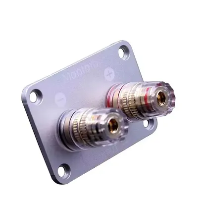 2-Way Audio Speaker Binding Post Crystal Pure Copper Wiring Terminal Box Banana Plug Connector For