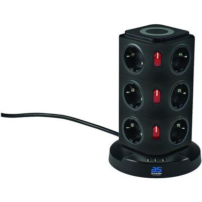 OTTO Office 12-fach Tischsteckdose »QI-Wireless Ladestation« schwarz schwarz, 15.5x21.5x15.5 cm