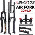 BUCKLOS 20x4.0 Forcella a sospensione Ebike Doppia corona 9*135mm Forcella pneumatica da 20 pollici Freno a disco Forcella anteriore per Mountain Beach Snow Bike