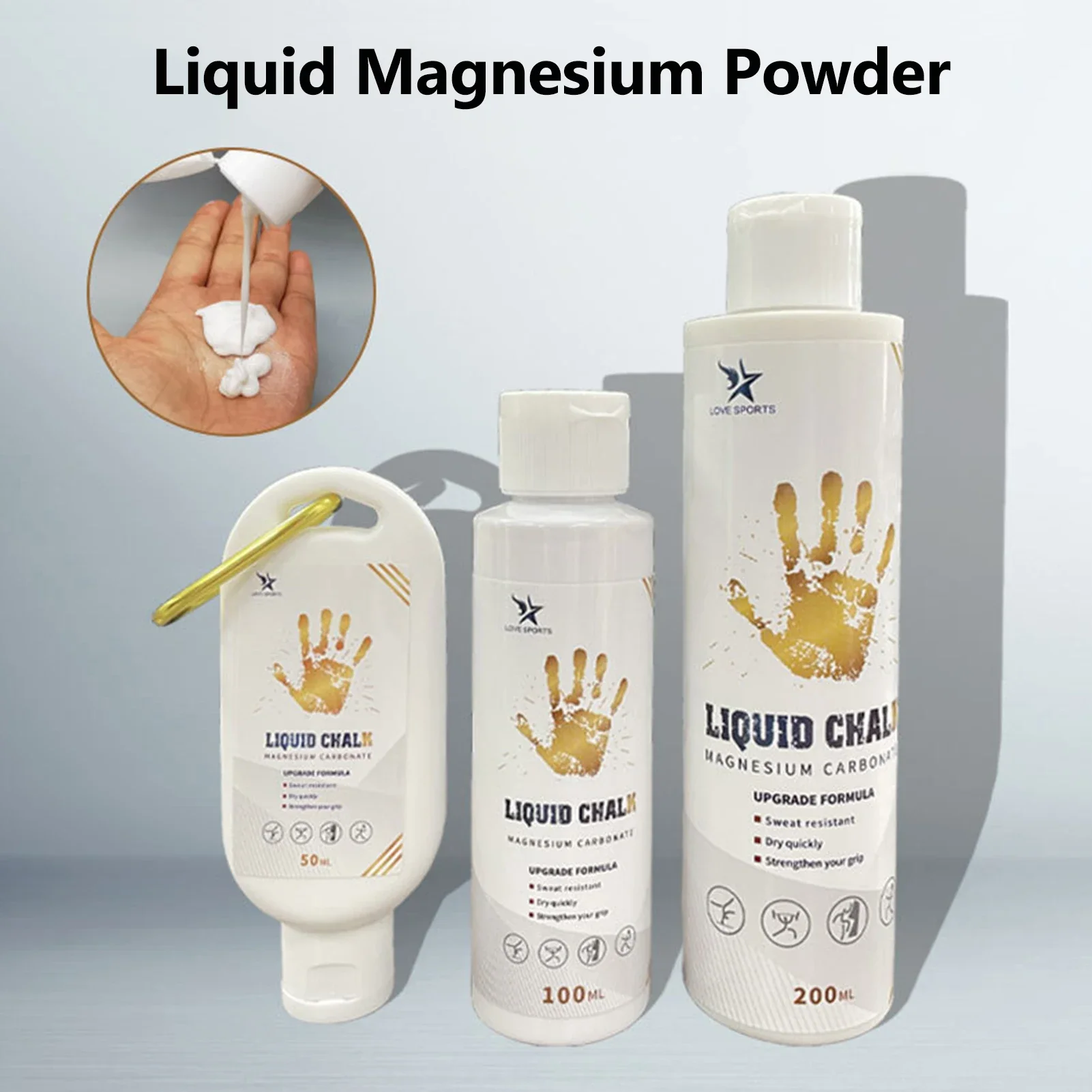 Nouveau 50/100/200ml craie liquide sport poudre de magnésium Fitness haltérophilie anti-dérapant crème poignée haltérophilie escalade salle de sport