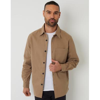 Stone Relaxed Fit Cotton Twill Shacket