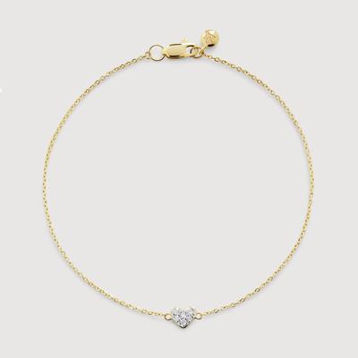 Gold Mini Heart Diamond Chain Bracelet Lab Grown Diamond
