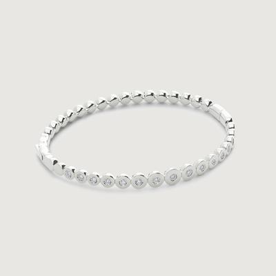 Sterling Silver Graduated Diamond Bangle Lab Grown Diamond