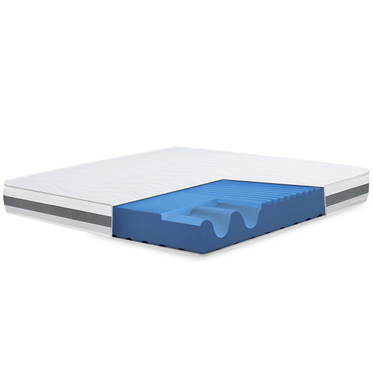 The White Stone Großes Einzelbett Matratze 130x220 Basic, Antibakteriell, Anti-Milben, Anti-Allergie.| Höhe 20 cm | Made in Italy Image