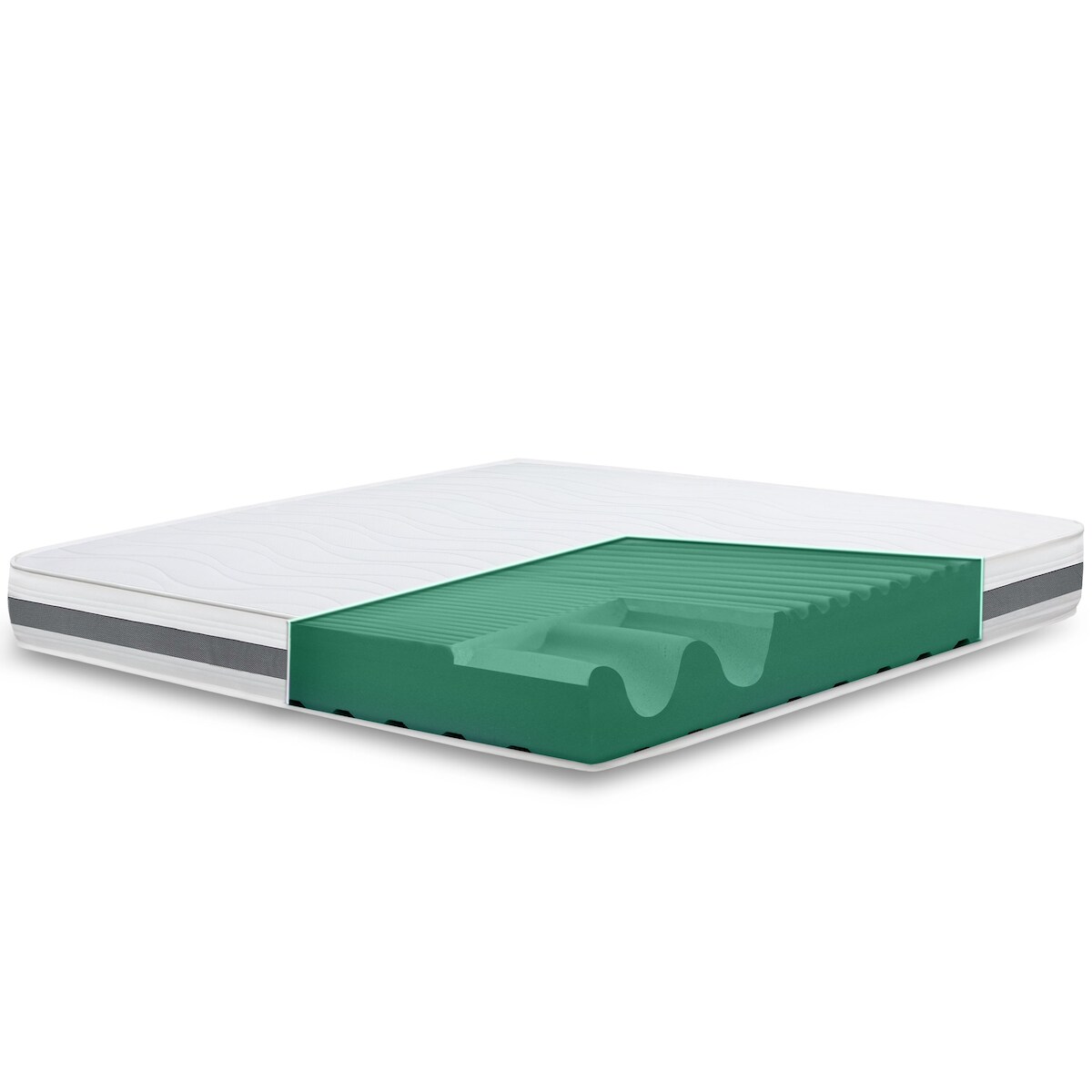 The White Stone Großes Einzelbett Matratze 125x175 Basic, Antibakteriell, Anti-Milben, Anti-Allergie.| Höhe 16 cm | Made in Italy Image