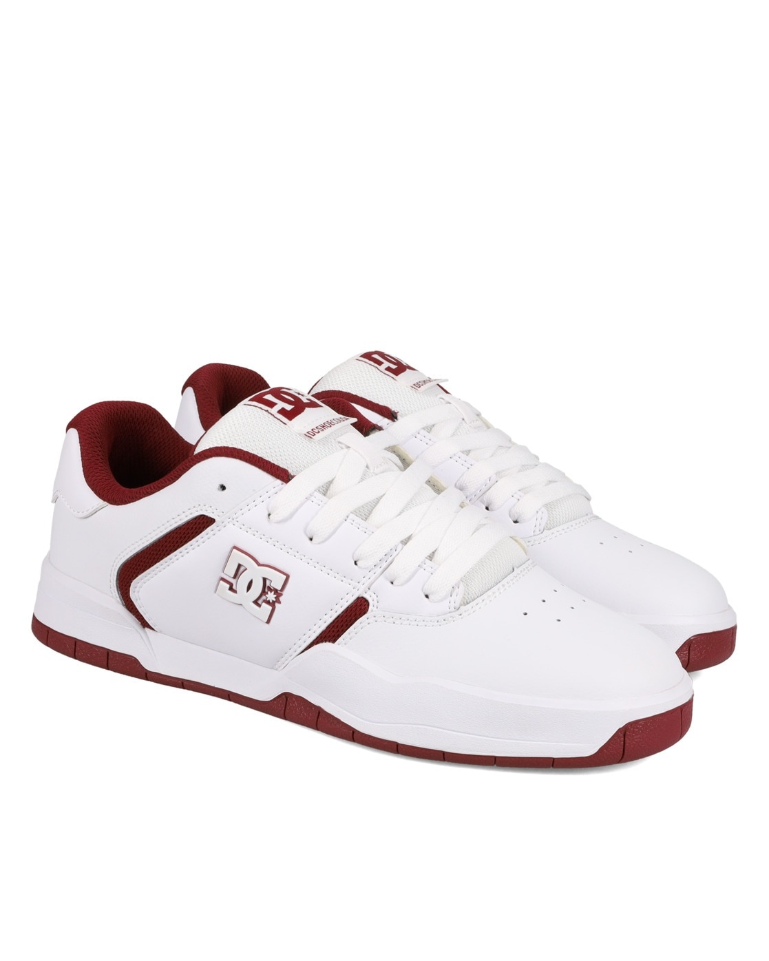 Sneaker DC SHOES "Central", Gr. 6(38), lila (weiß, lila wine), Obermaterial: Leder / Futter: Textil / Außensohle: Gummi, Schuhe
