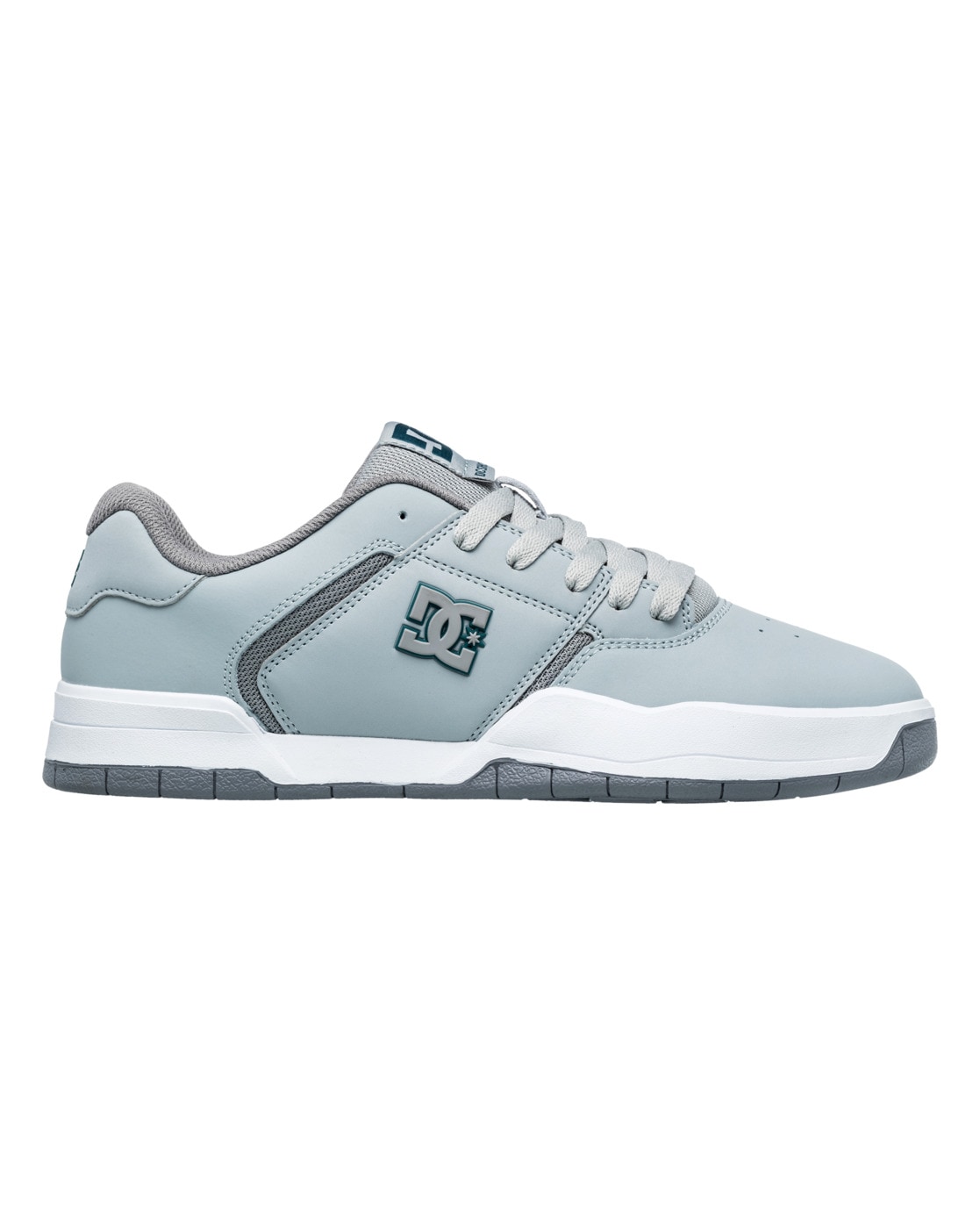 Sneaker DC SHOES "Central", Herren, Gr. 7(39), blau (grau, grau, blau), Obermaterial:Obermaterial: Leder / Futter: Textil / Außensohle: Gummi;, Schuhe Sneaker