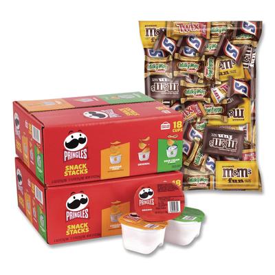 MARS Mini Milk Chocolate and Pringles Snack Stacks Variety Combo Pack, 62 oz Bag Mini/Fun Size, (36) Cups Assorted Flavors/Bundle (GRR60004170)
