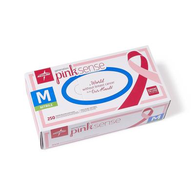 Medline Generation Pink Sense Powder-Free Nitrile Exam Gloves, Size M, 250/BX (PINK2585H)