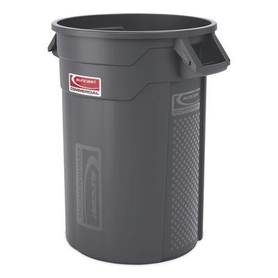 Suncast Commercial Injection Molded Utility Trash Can, 32 gal, Plastic/Resin, Gray (SUATCU32)