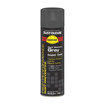 Rust-Oleum Hard Hat High Performance V2100 System Rust Preventive Enamel Spray Paint, Gloss Dark Machine Gray, 15 oz Aerosol Can, 6/CT (RSTV2187838CT)