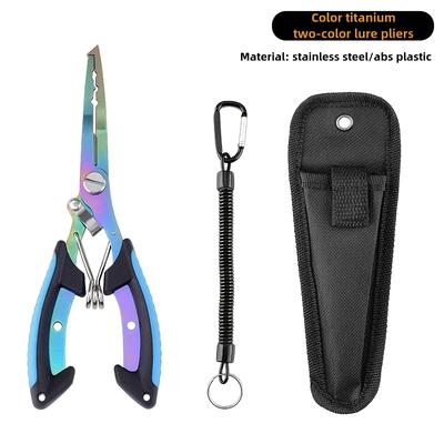 TEMU Ergonomic Non-slip Stainless Steel Fishing Pliers - Multifunctional, Lockable, Lightweight With Unhooking Clips & Design