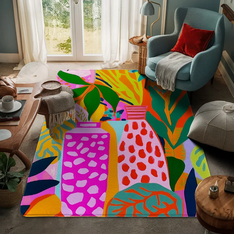Home Dust Mat Morandi Color Large Floor Mat Abstract Art Figure Non-slip Cafe Living Room Dual-use kitchen rug 80x120cm