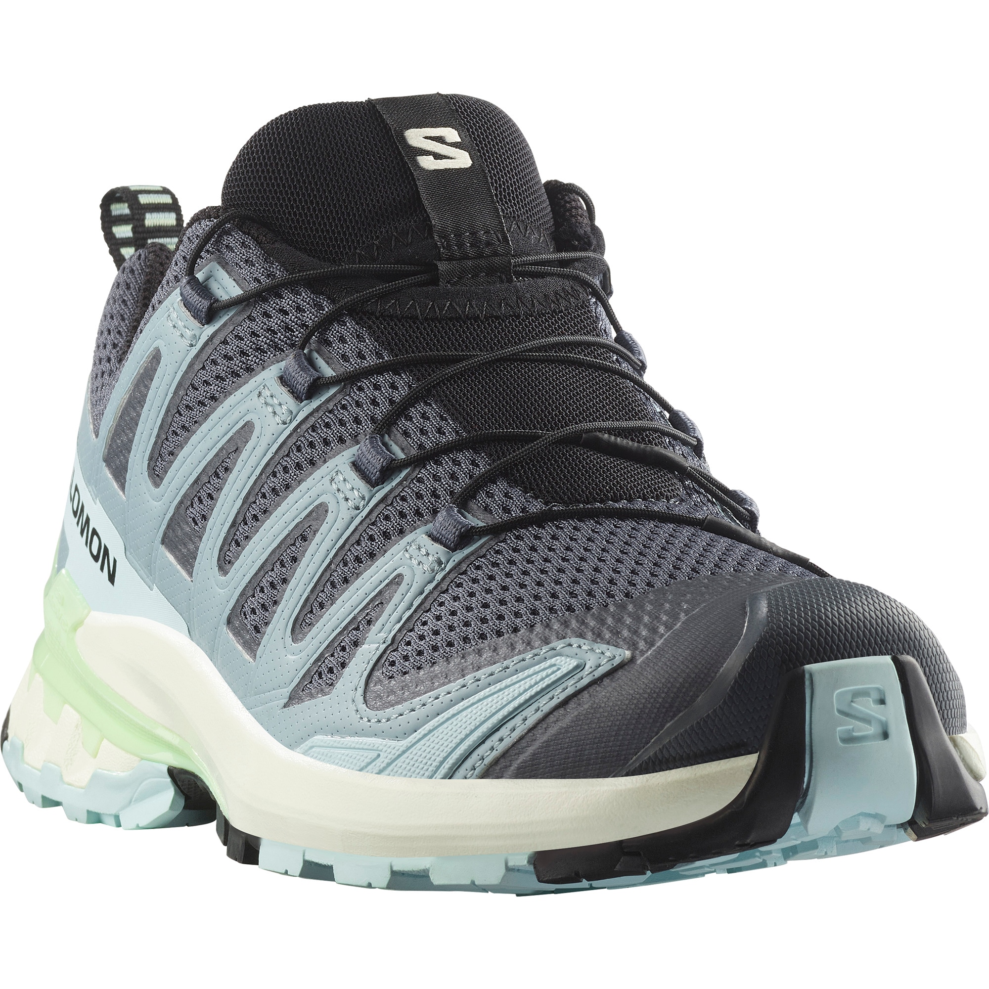 Trailrunningschuh SALOMON "XA PRO 3D V9 W", Gr. 42, grün (turbulence, iced aqua, patina grün), Synthetik, Textil, Schuhe, wasserdicht