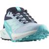 Trailrunningschuh SALOMON "SENSE RIDE 5 W", Gr. 42, cashmere blau, carbon, peacock blau, Textil, Synthetik, sportlich, Schuhe, wasserdicht