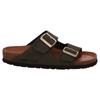 Pantolette ROHDE "Alba", Damen, Gr. 38, grün (dunkeloliv), Leder, klassisch, Schuhe, Keilabsatz, Sommerschuh, Hausschuh mit zwei Schnallenverschlüsse