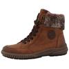 Winterboots ROMIKA, Damen, Gr. 36, braun (cognac), Lederimitat, Textil, sportlich, Schuhe, Keilabsatz, Schnürboots, Outdoorschuh mit Innenreißverschluss