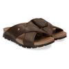 Pantolette PANAMA JACK "Salman", Herren, Gr. 43, braun (dunkelbraun), Nappaleder, vintage, casual, Schuhe, Sommerschuh, Hausschuh, Strandschuh mit Softfußbett