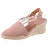 Sandalette VERBENAS "Maika Serraje", Damen, Gr. 40, rosa (altrosé), Veloursleder, casual, Schuhe, Sommerschuh, Sandale, Keilabsatz, mit Jutebesatz