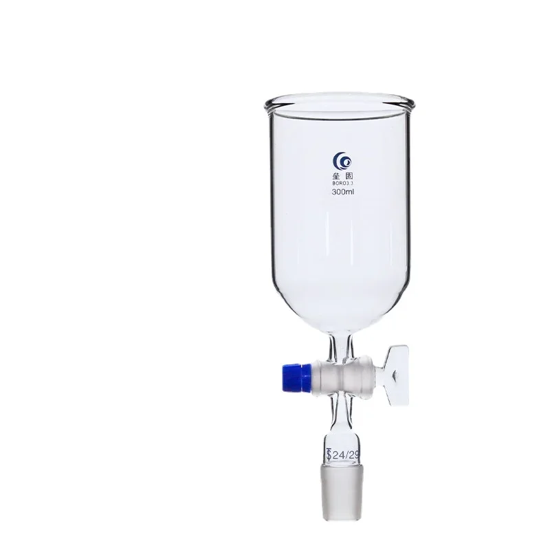 1 Stück klarer 50 ml bis 1000 ml zylindrischer Glaszufuhrtrichter mit Glaskolben 19 # 24 # Mattiertes Standardgelenk für Laborunterrichtshilfen Image