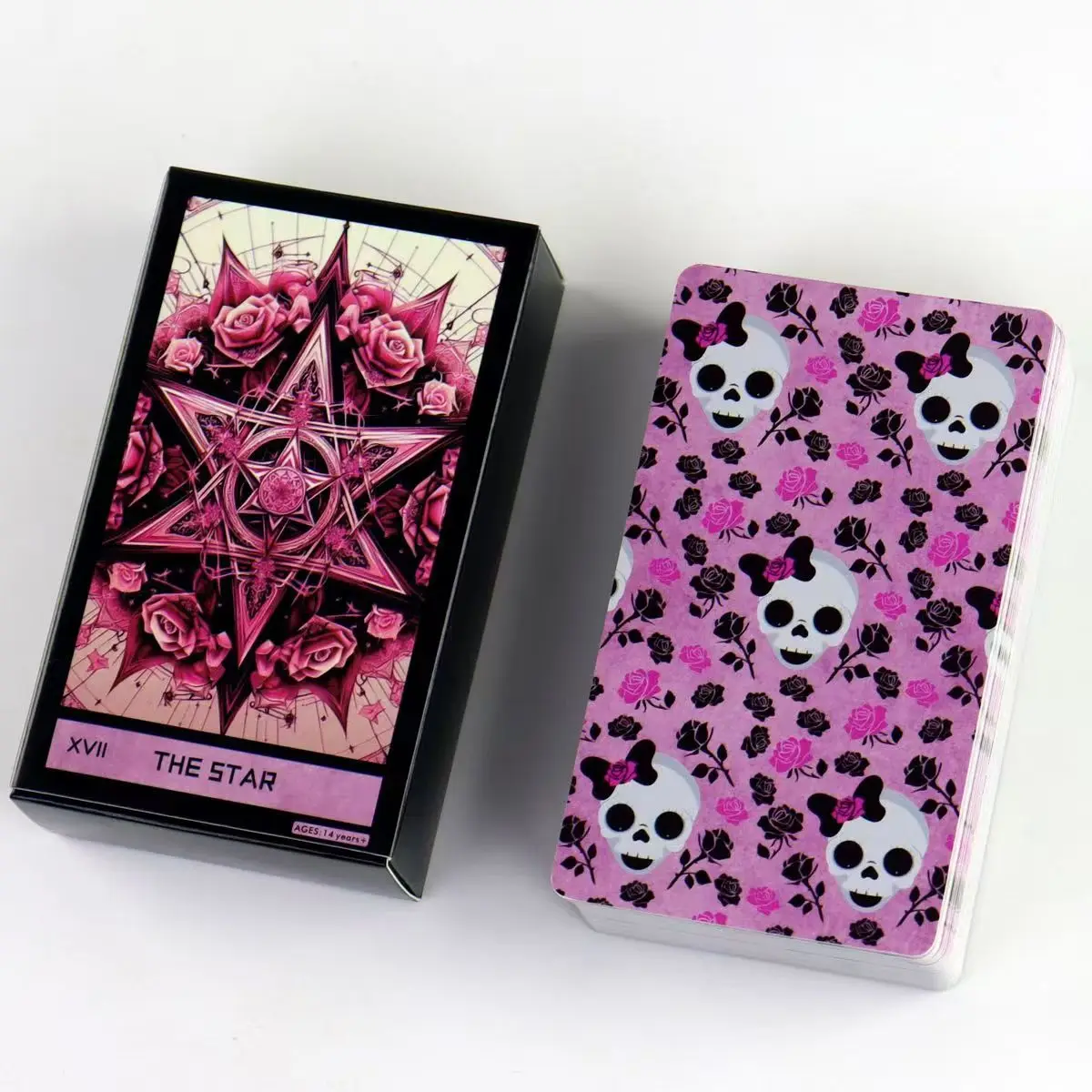 Rosa Gothic-Thema, 10,3 x 6 cm, Tarotkarten, 78 Stück