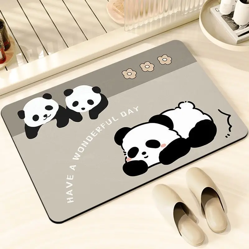 Vikama Haushalt Cartoon Panda Kieselalgen Schlamm matte Toiletten tür rutsch feste Matte Bad saugfähig schnell trocknende Fuß matte Tür matte