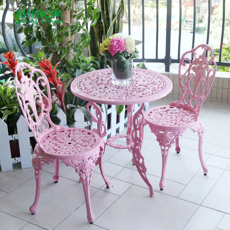 Outdoor-Tisch- und Stuhlset aus Aluminium, Terrassenmöbel für den Garten Image