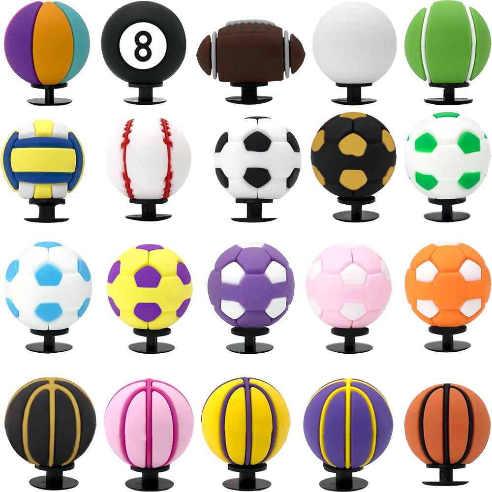 1PCS Bunte 3D Ball Schuh Charms Zubehör Basketball Fußball Tennis Golf Schuh Dekorationen für Frauen Männer Clogs Schnalle geschenke