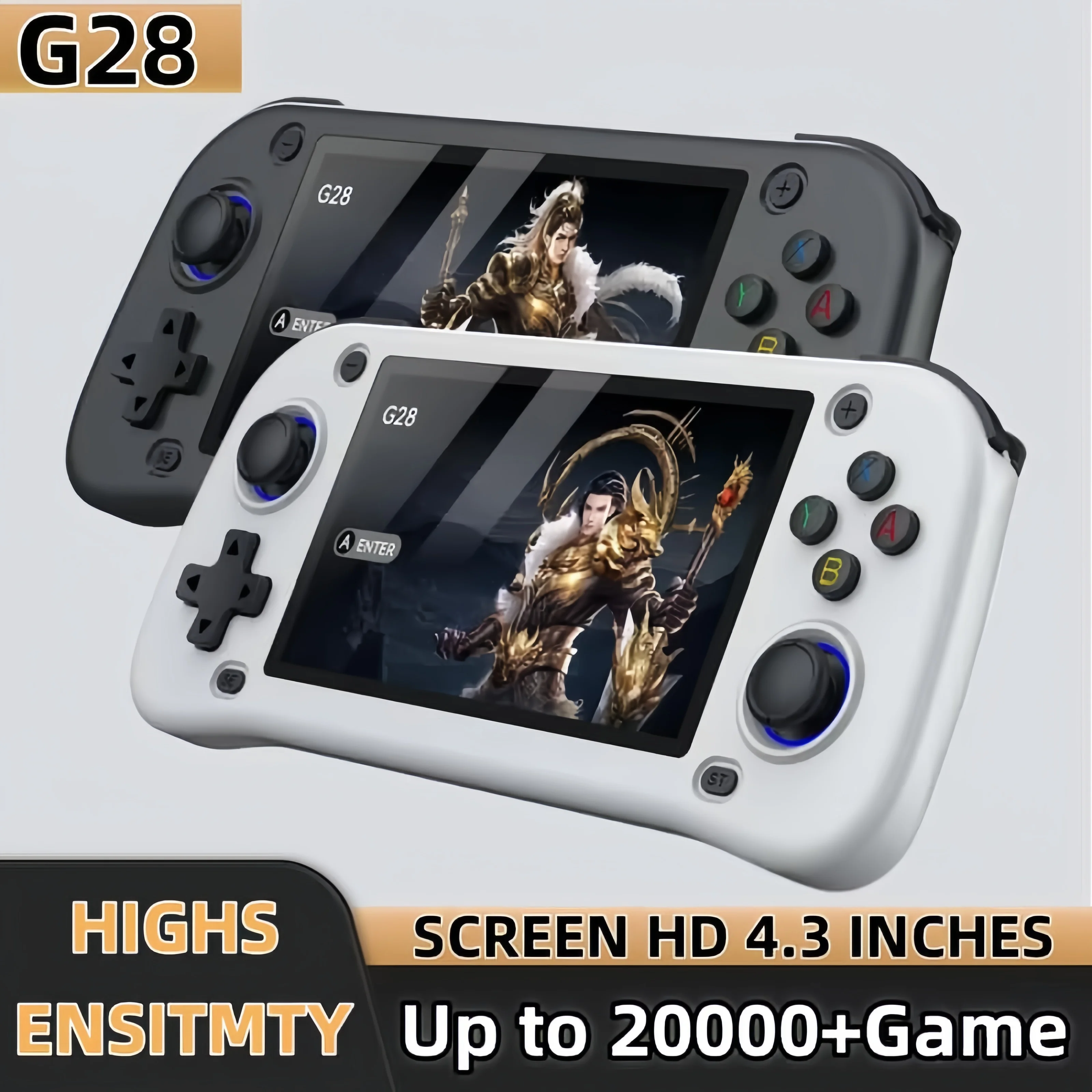 2025 128 GB G28 Retro-Handheld-Videospielkonsole Linux-System 4,3-Zoll-MIPI-Bildschirm Tragbarer Taschenvideoplayer 64 GB Spiele Image