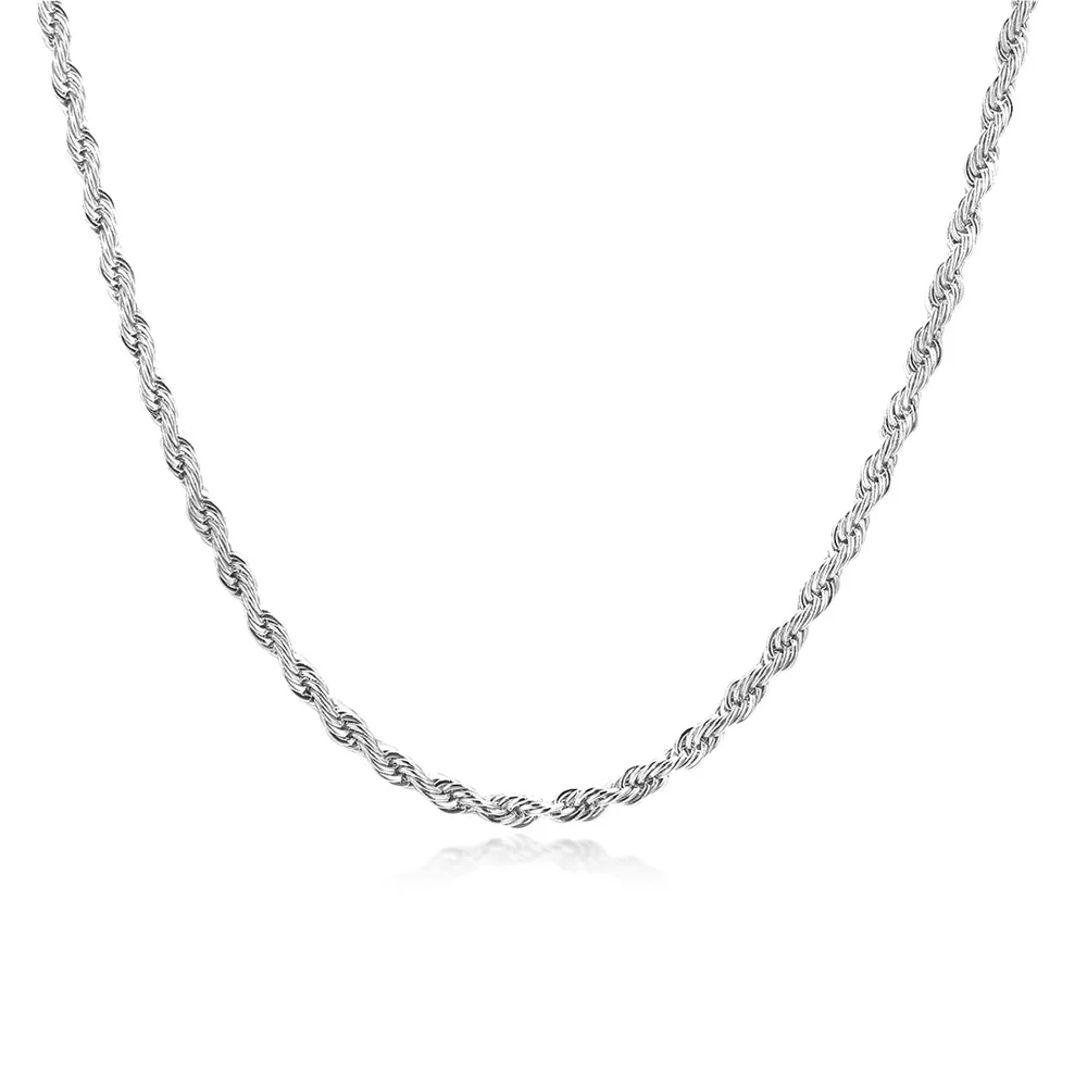Neue Punk Twisted Seil Kette Halskette Großhandel 3mm Silber Farbe Edelstahl Ketten für Frauen Männer Hip Hop Rock Schmuck Geschenk