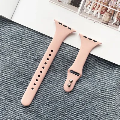 Schlankes Silikonarmband für Apple Watch Band 45 mm 44 mm 41 mm 40 mm 38–46 mm Sportarmband iWatch Image