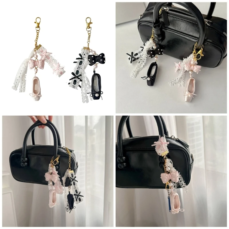 Einzigartiger Ballettschuh-Handyanhänger, Schlüsselanhänger, niedlicher Schlüsselanhänger, Handykette, stilvolles Accessoire für Rucksack, Geldbörse, Tasche Image