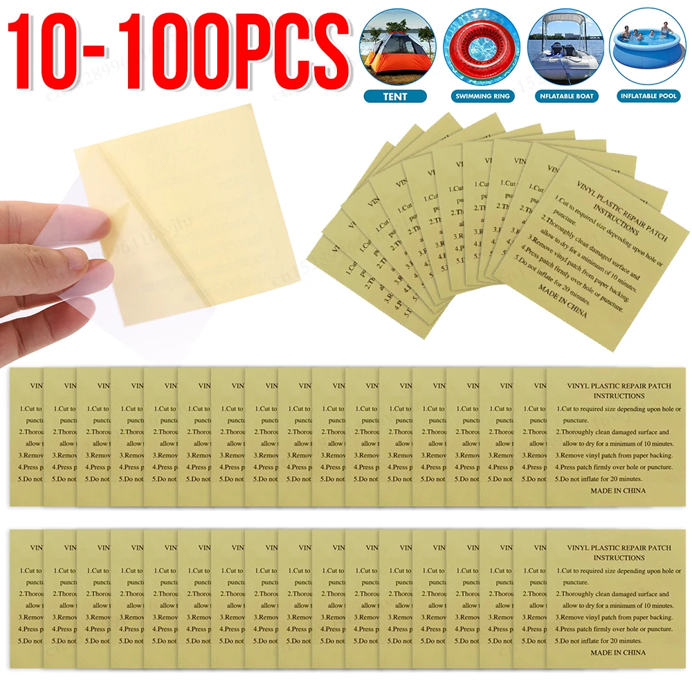 10-100 stücke Pool Liner Reparatur Kit Unterwasser Reparatur Kit Robuste Wasserdichte Luft Matratze Patch Selbstklebende PVC Aufblasbare reparatur P Image