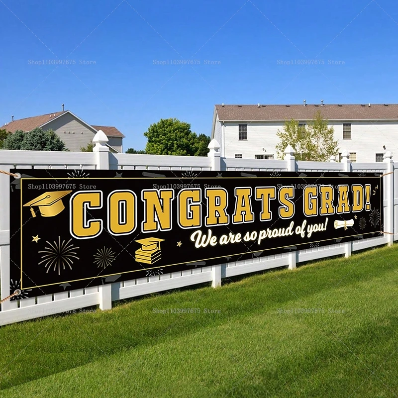 Abschlussdekorationen, Banner, Klasse von 2025, Glückwunsch, Absolvent, Outdoor-Hofschild für Feiern, Abschlussfeier, Partyzubehör Image