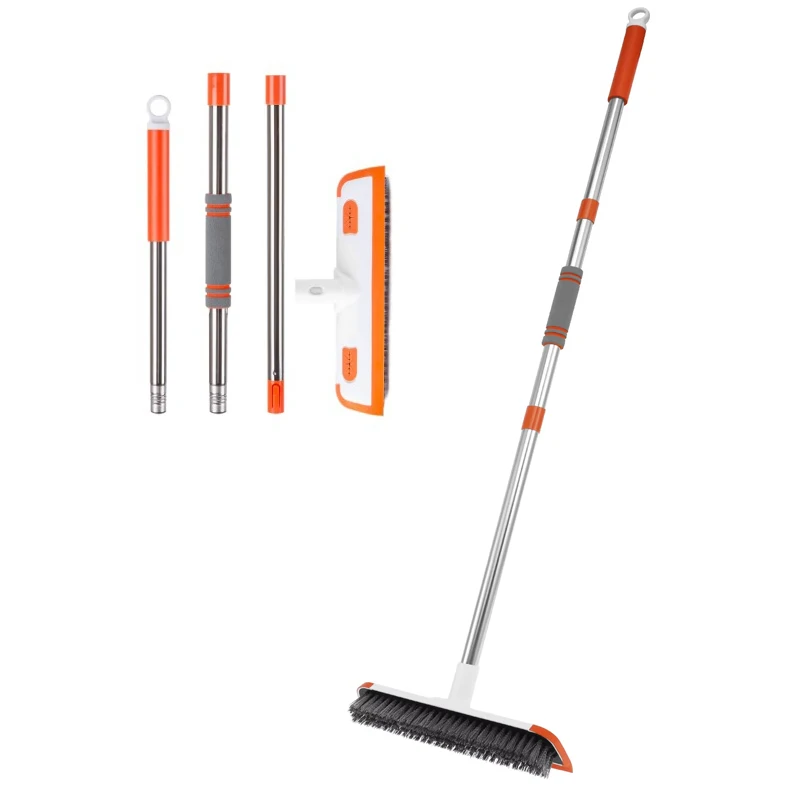 2in1 Boden Peeling Pinsel Langen Griff Badezimmer Fliesen Glas Rakel Boden Naht Wand Wc Teppich Reiniger Hause Reinigung Zubehör Image