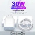 APPLE Originale 30W Caricabatterie Rapido Tipo C Per Iphone 16 15 14 13 12 11 Pro Max Mini X XS XR Plus Cavo Lightning Ricarica Veloce Senza Fili Magsafe