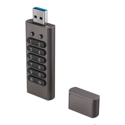 128GB 256-bit Encrypted USB Drive Password Secure Flash Drive USB3.0 U Disk Support Reset/Wipe/Auto