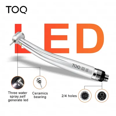 Toq Dental Led E-generator Push Button High Speed Handpiece Air Turbine Triple Water Spray Hand