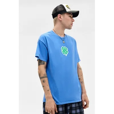 UO Blue Lucky F*cker T-Shirt - Blue L at Urban Outfitters