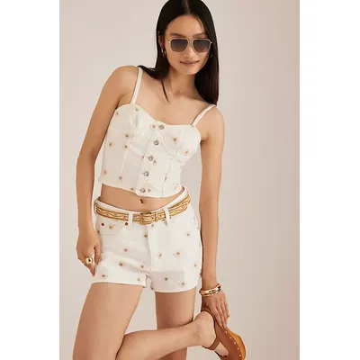 Lee Daisy Embroidered Button-Front Top