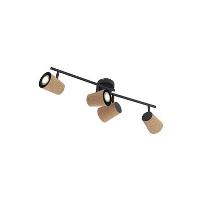 Deckenfleck schwarz mit Korkschirm 4-Licht verstellbar - Corky Image