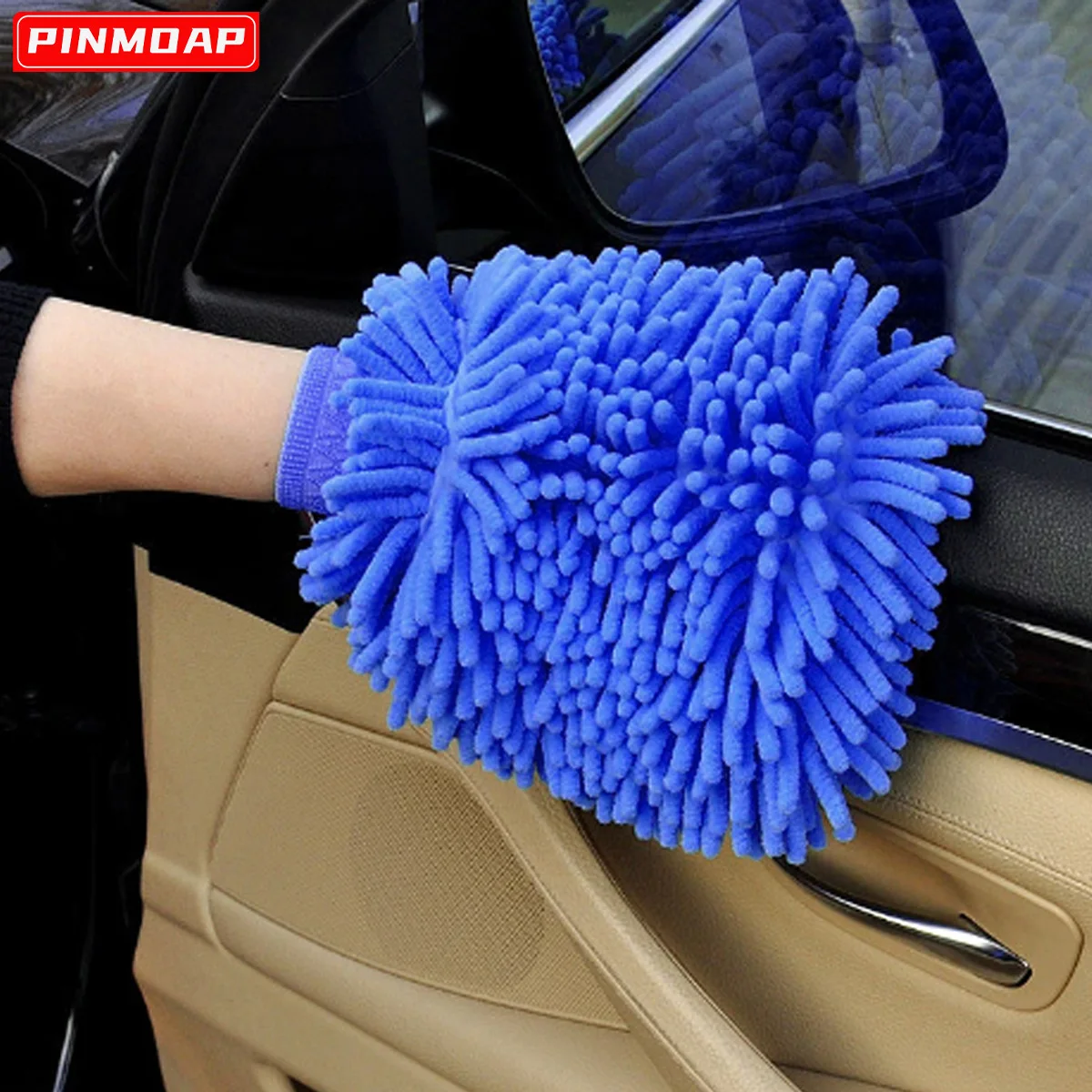 Auto-Reinigungshandschuhe, Auto-Waschhandschuhe, Shenier, Auto-Waschhandschuhe, rutschfest, geeignet für Auto- und Haushaltsreinigungshandschuhe Image