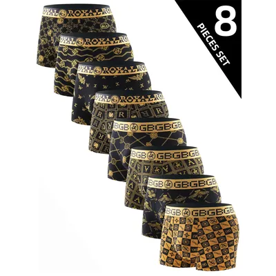 8 Stück Herren-Boxershorts, modische Persönlichkeit, Herrenunterwäsche, hautfreundlich, feuchtigkeitsabsorbierend, bequem, High-End-Freizeithose Image