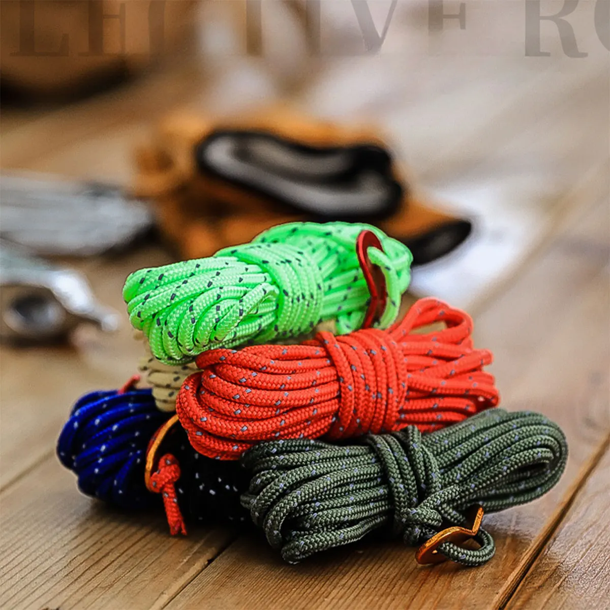 4-Meter langes, winddichtes Zeltseil für den Außenbereich, dickes Überdachungseil, festes Zugseil, reflektierendes Seil, verstellbares Campingzubehör Image